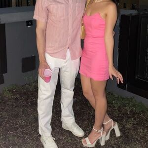 Superdown Strapless Pink Dress